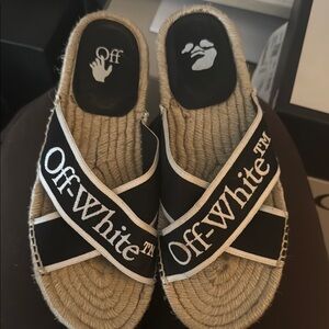 Off-White Women's Black Espadrille Sandals